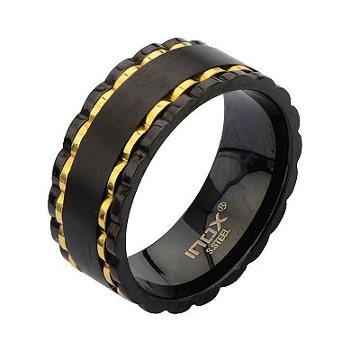 Men's Alternative Black & Gold Spinner Ring