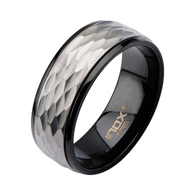 Men's Stainless Steel Matte & Plated Black Spinner Ring