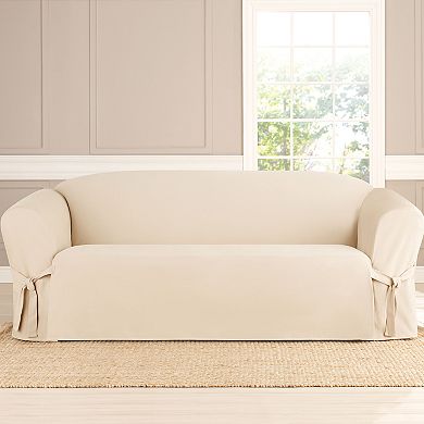 Sure Fit Sailcloth Box Cushion Sofa Slipcover