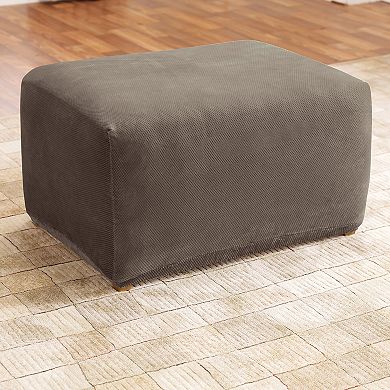 Sure Fit Stretch Pique Oversized Ottoman Slipcover