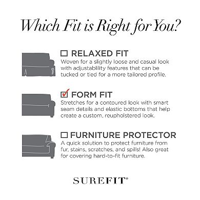 Sure Fit Stretch Pique Individual Box 3 Cushion Sofa Slipcover