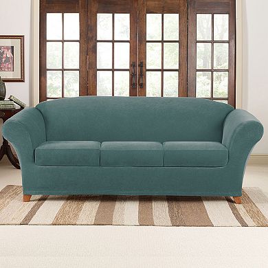 Sure Fit Stretch Pique Individual Box 3 Cushion Sofa Slipcover