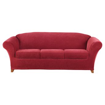Sure Fit Stretch Pique Individual Box 3 Cushion Sofa Slipcover