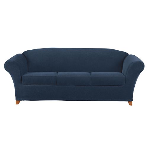 Sure Fit Stretch Pique Individual Box 3 Cushion Sofa Slipcover