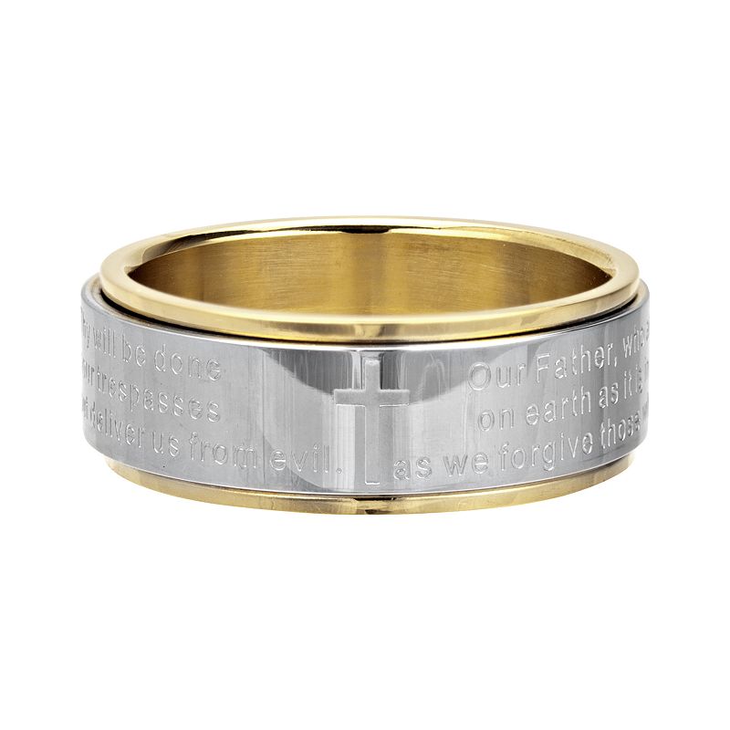 27612875 Mens Center Lords Prayer Spinner Ring, Size: 10, M sku 27612875