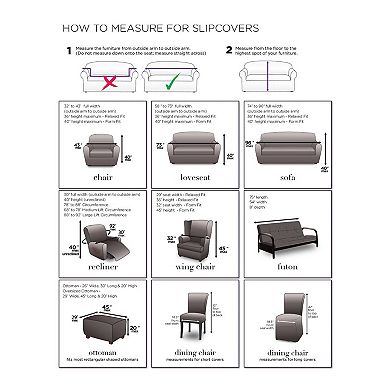 Sure Fit Stretch Pique Individual Box 2 Cushion Sofa Slipcover