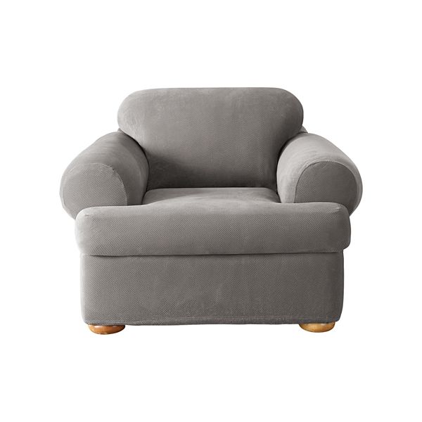 2 Piece T Cushion Chair Slipcover, Club Chair Slipcovers T Cushion
