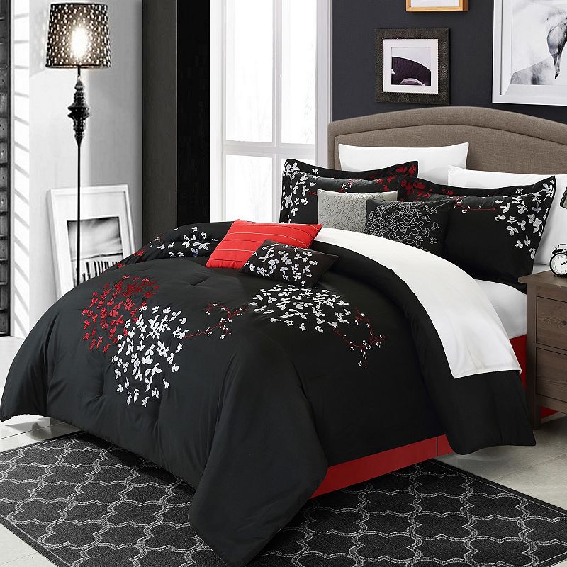 61781715 Chic Home Cheila Comforter Set, Black, King sku 61781715