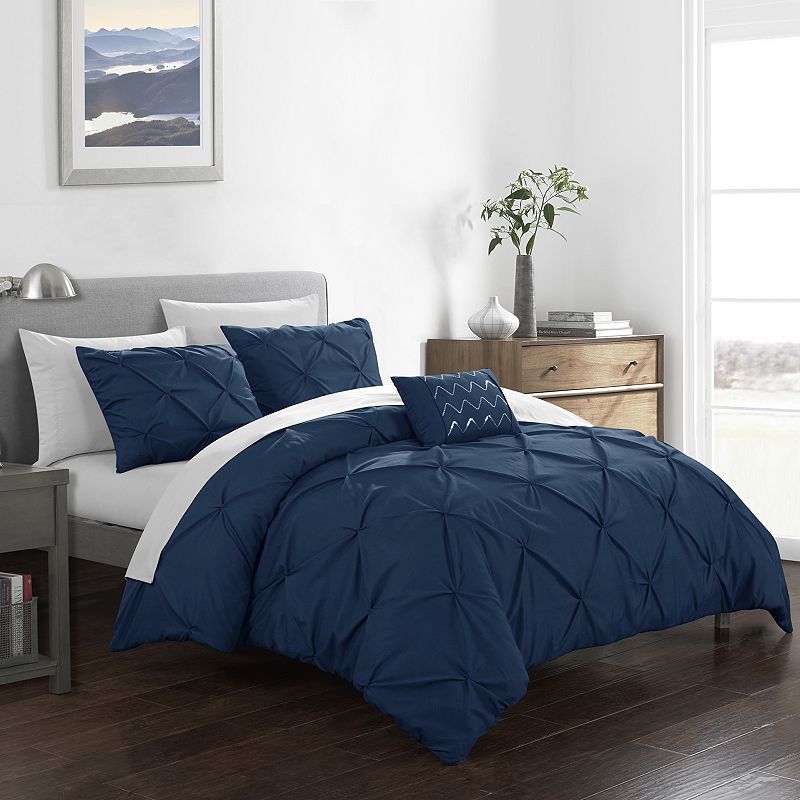 27857587 Chic Home Daya Duvet Cover Set, Blue, Queen sku 27857587