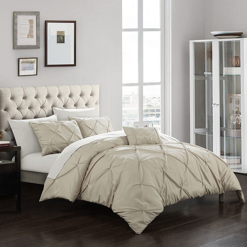 84802873 Chic Home Daya Duvet Cover Set, Brown, King sku 84802873