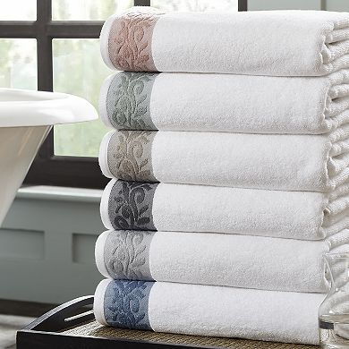 Allure Lifestyle 6-piece Filigree Jacquard Border Bath Towel Set