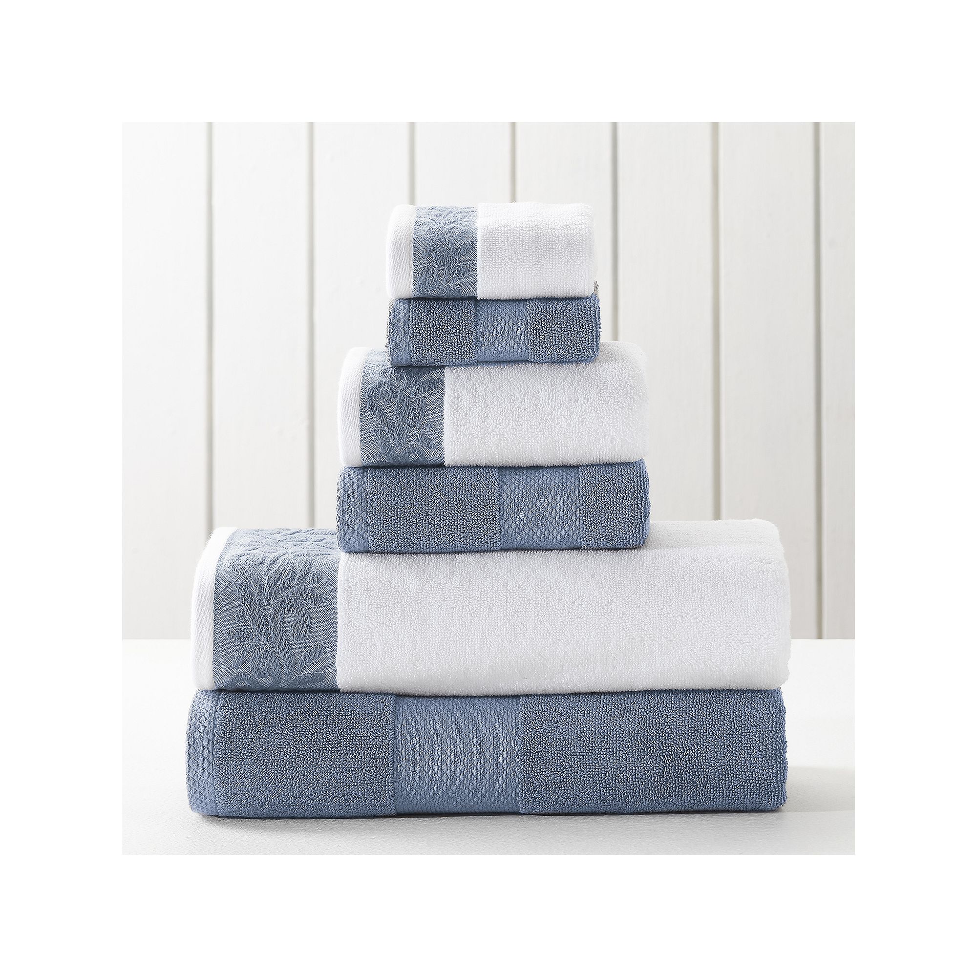 Allure Home 6-piece Filigree Jacquard Border Bath Towel Set, Grey
