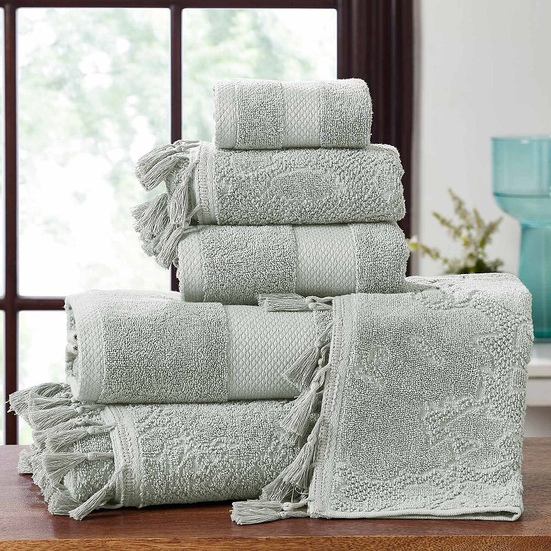 UPC 645470220321 product image for Allure Lifestyle 6-piece Tassel Border Jacquard Bath Towel Set, Green, 6 Pc Set | upcitemdb.com