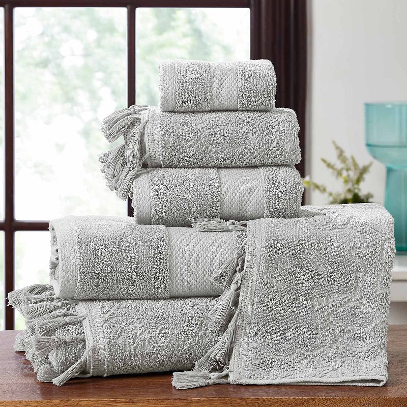 UPC 645470220345 product image for Allure Lifestyle 6-piece Tassel Border Jacquard Bath Towel Set, Grey, 6 Pc Set | upcitemdb.com