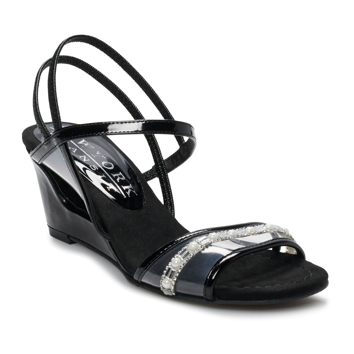 new york transit badges earned wedge sandal