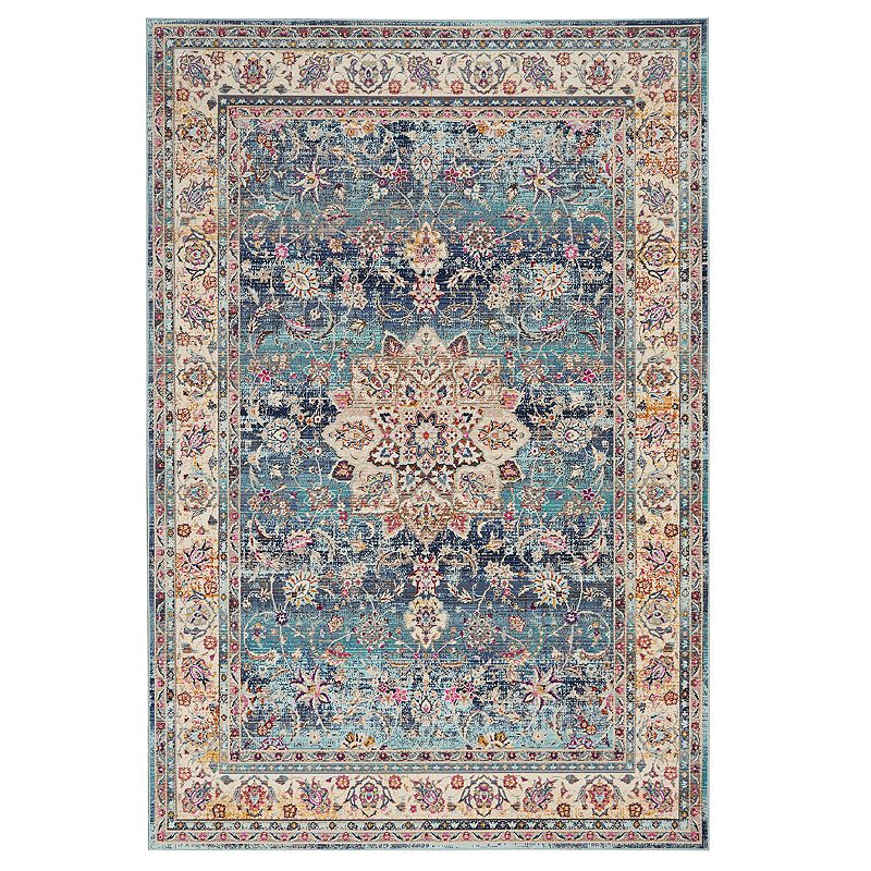 Nourison Vintage Kashan Oushak Rug, Blue, 8X10 Ft