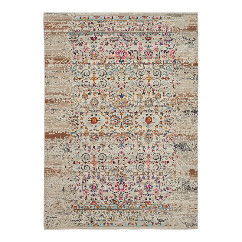 Nourison Vintage Kashan Boho Rug, Lt Beige, 9X12 Ft