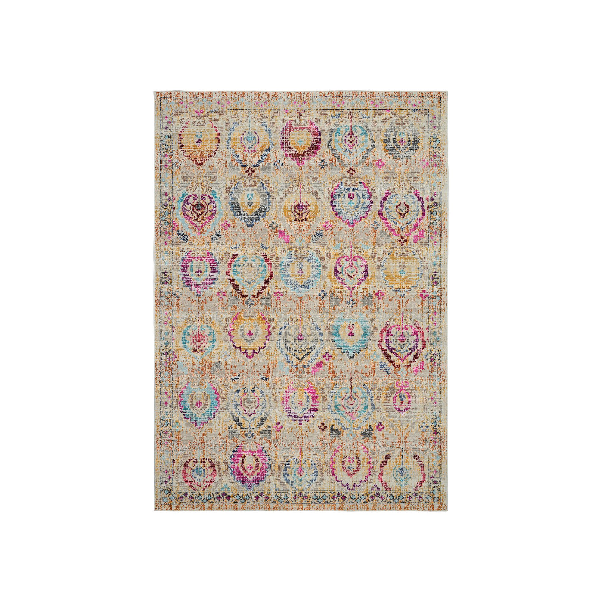 Nourison Kashan Distressed Bohemian Rug, Ivory Team Persian