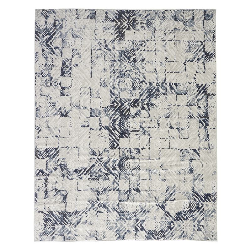 Nourison Urban Decor Slate Contemporary Rug, White, 5X7 Ft