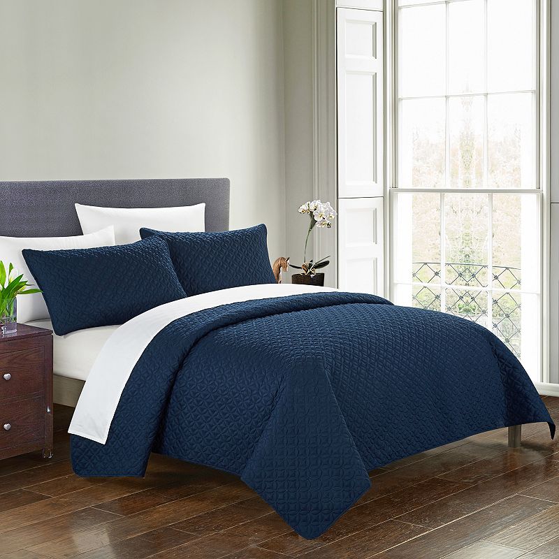 Chic Home Amandla Quilt Set, Blue, Twin