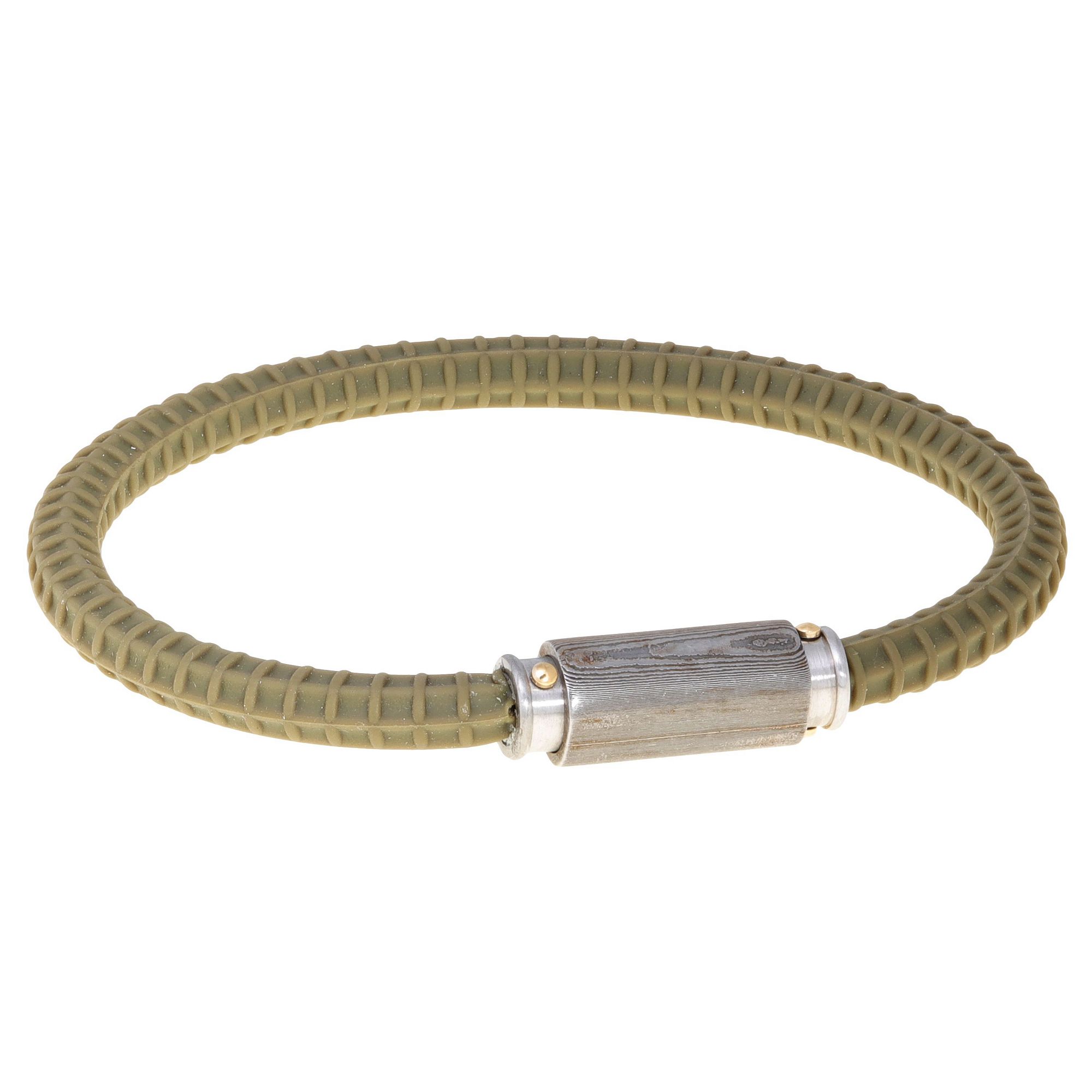 Mens LYNX Ion-Plated & Silicone Bracelet, Size: 9, Green