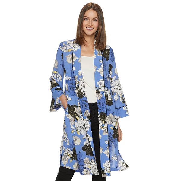 Women s Jennifer Lopez Floral Open Front Kimono