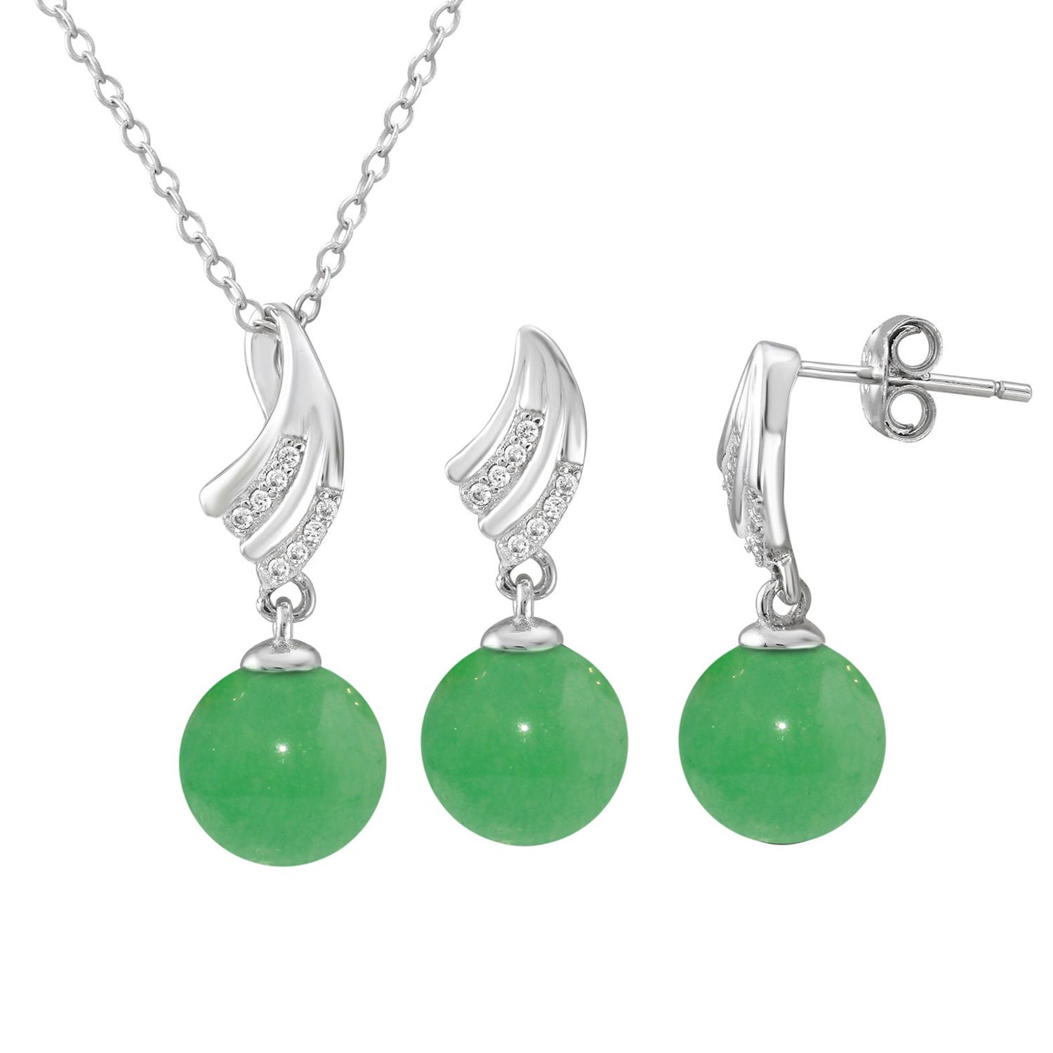 jade earrings and necklace set