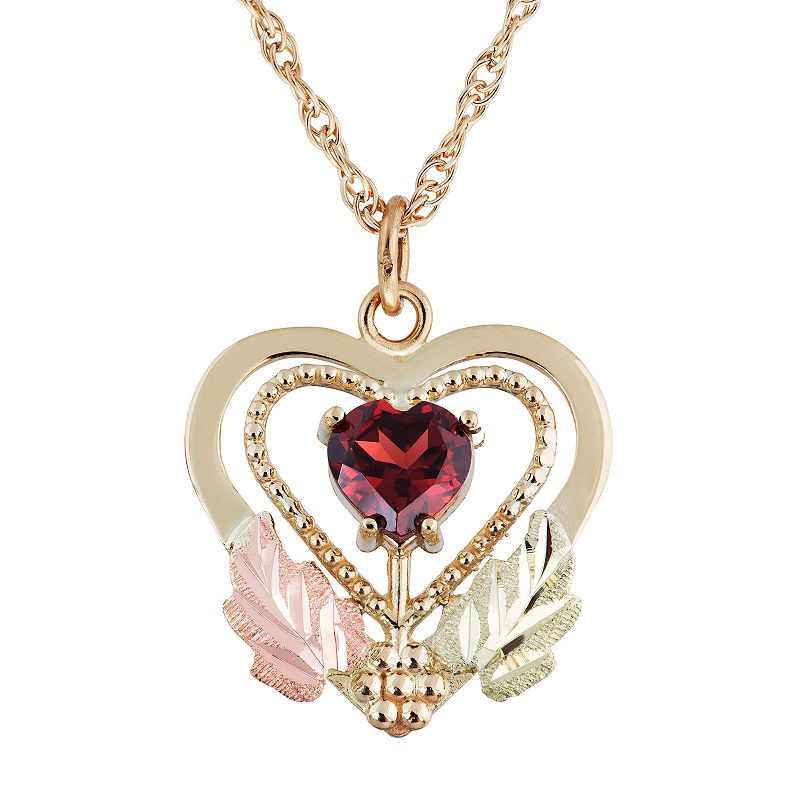 Black Hills Gold Heart Pendant, Womens, Size: 18, Red