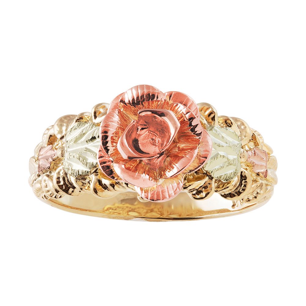 Black Hills Gold Traditional Tri-Tone Flower Ring