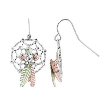 Black Hills Gold Dream Catcher Earrings in Sterling Silver