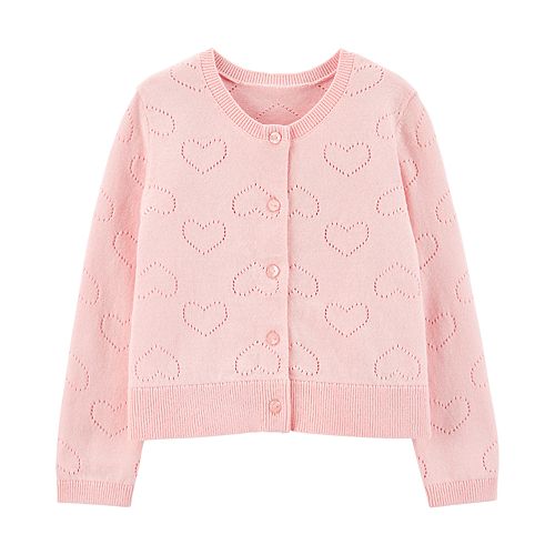 Toddler Girl Carter's Pointelle Heart Cardigan