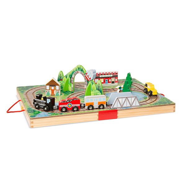 Melissa & Doug Take-Along Tabletop Railroad Playset 17-pc. Train, Color:  Multi - JCPenney