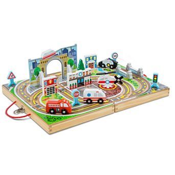 Melissa & Doug 18 pc Wooden Take-Along Tabletop - Town