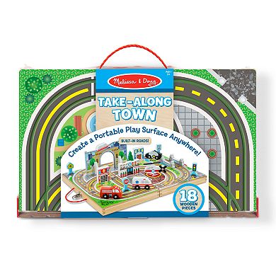 Melissa & Doug 18-Piece Wooden Take-Along Tabletop - Town