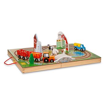 Melissa & Doug 17 pc Wooden Take-Along Tabletop - Farm