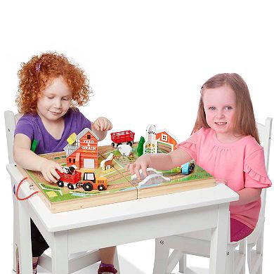 Melissa & Doug 17-Piece Wooden Take-Along Tabletop - Farm