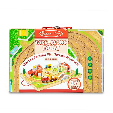 Melissa & Doug 17-Piece Wooden Take-Along Tabletop - Farm