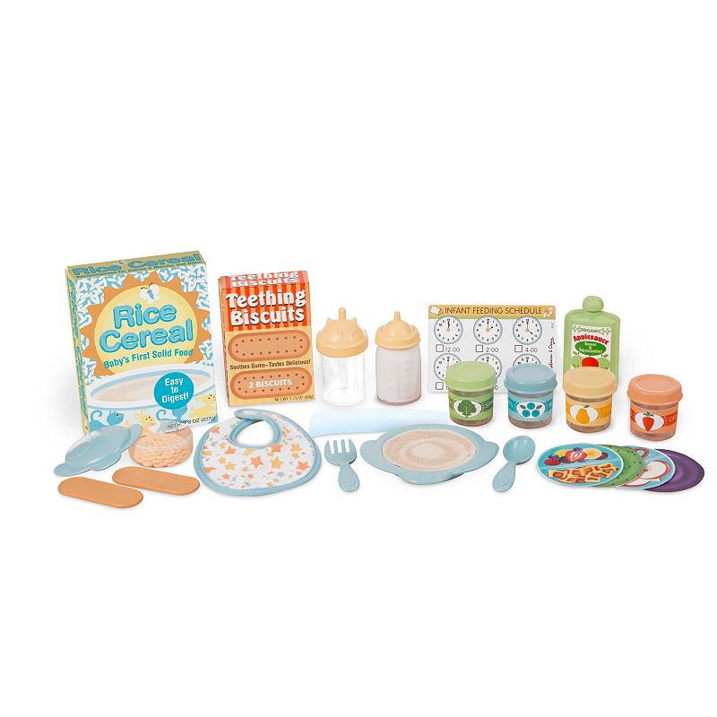 Melissa & Doug Mine to Love 24-Piece Mealtime Play Set for Dolls, Multicolo