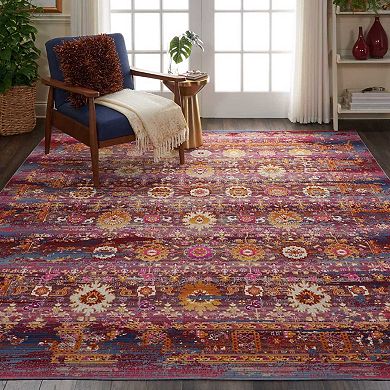 Nourison Vintage Kashan Multicolor Boho Area Rug