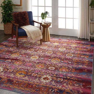 Nourison Vintage Kashan Multicolor Boho Area Rug