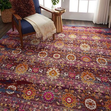 Nourison Vintage Kashan Multicolor Boho Area Rug