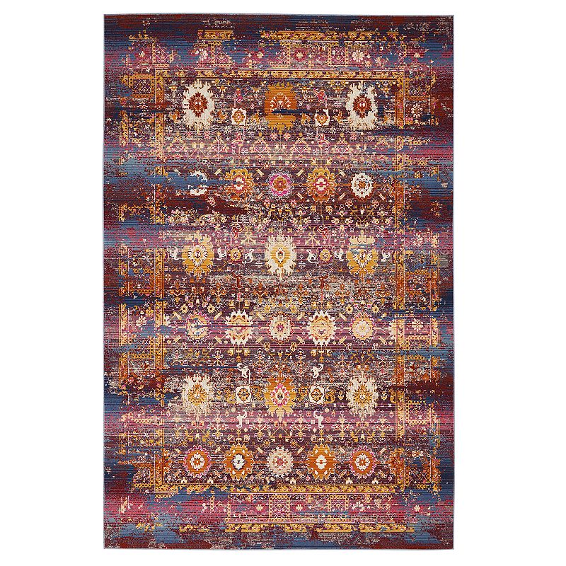 Nourison Vintage Kashan Multicolor Boho Area Rug, Red, 8X10 Ft