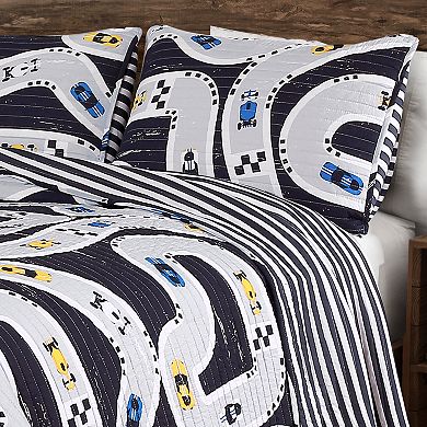 Lush Decor Car Tracks Quilt Set