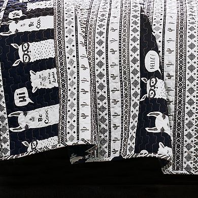 Lush Decor Llama Stripe Quilt Set