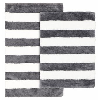 Garland Deco Beach Stripe 2 pc Bath Rug Set
