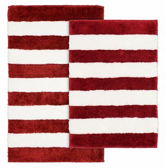 Garland Deco Beach Stripe 2 pc Bath Rug Set