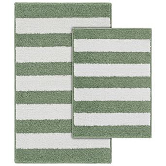 Garland Deco Beach Stripe 2 pc Bath Rug Set