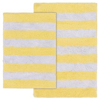 Garland Deco Beach Stripe 2 pc Bath Rug Set