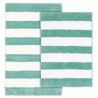 Garland Deco Beach Stripe 2 pc Bath Rug Set