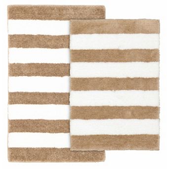 Garland Deco Beach Stripe 2 pc Bath Rug Set
